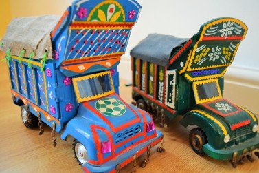 "Jingly jangly" trucks were everywhere in Pakistan. We couldn't resist buying some mini ones to come home with us. 