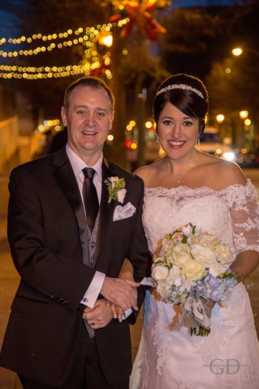 Wedding photo of the 2 of us outside the courthouse in Decatur after our wedding in Dec 2015